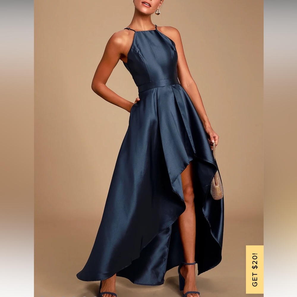 Lulu’s Navy Blue High Low Maxi Dress